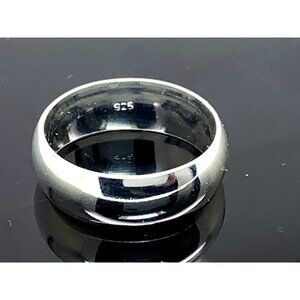Wedding Band Sterling Silver .925 5mm Wide Plain Unisex Ring Size 9